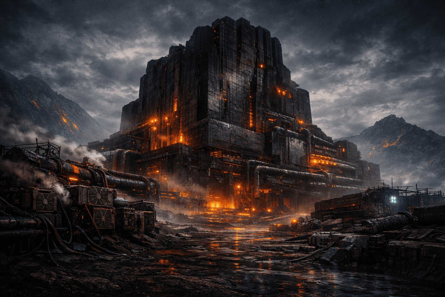 Industrial Cyberpunk Monolith